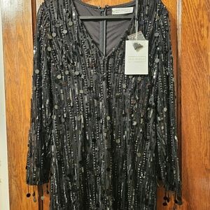 Mac Duggal Black Sequin Embellished Dress